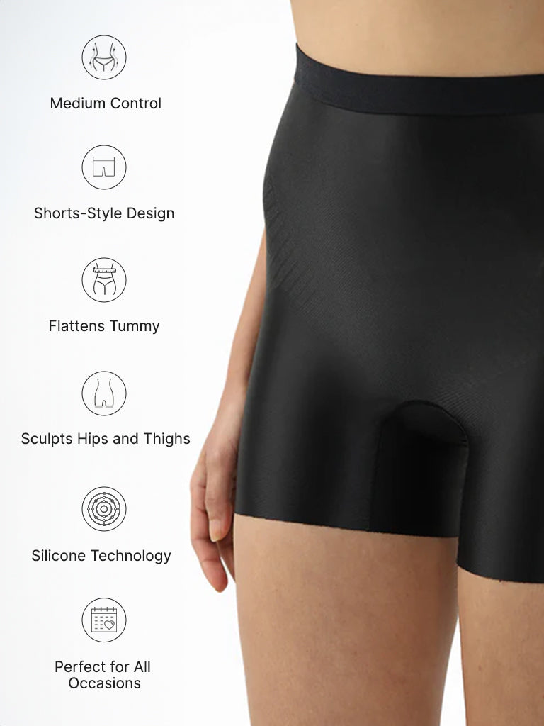 Buy Wunderlove Black Cotton Invisible Shaper Brief from Westside