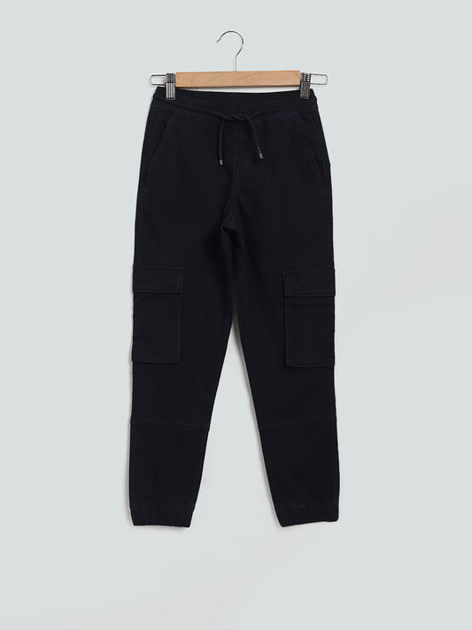 Y&F Kids Navy Solid Joggers