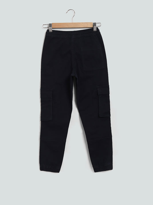 Y&F Kids Navy Solid Joggers