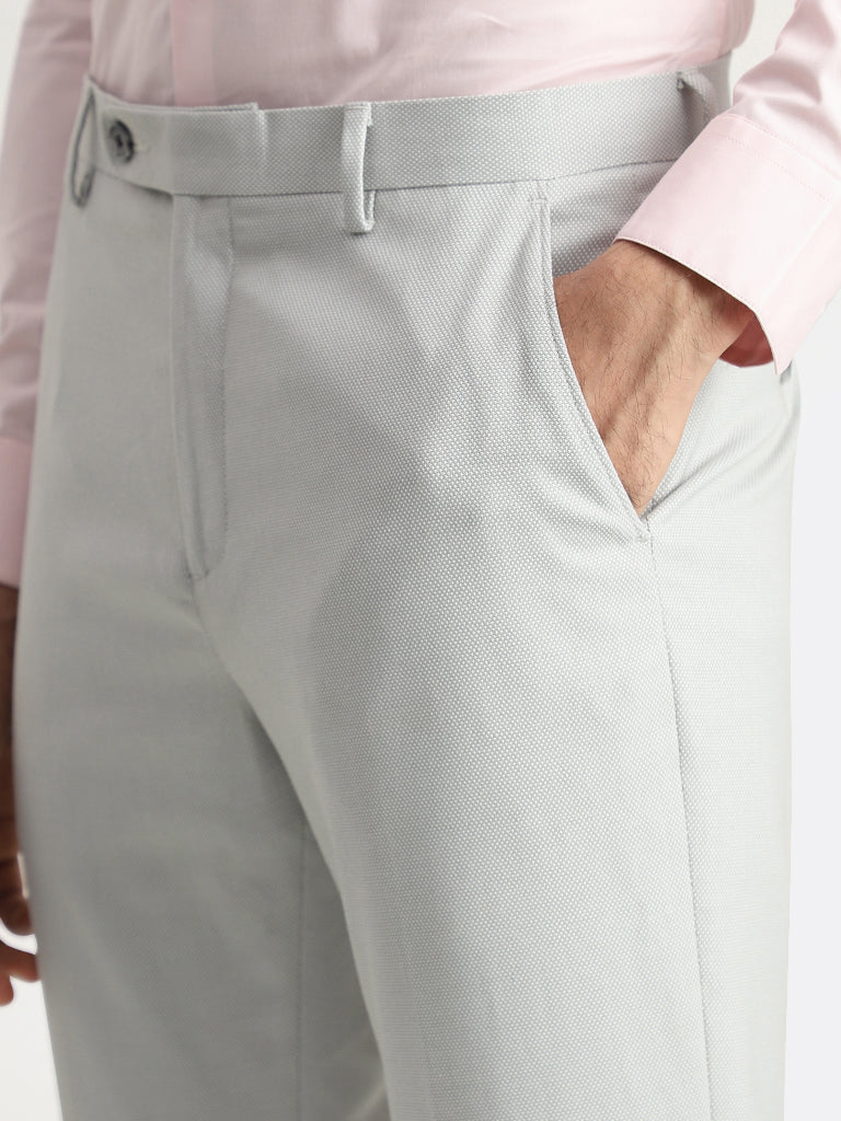 Buy Jainish Grey Tapered Fit Flat Front Trousers for Mens Online  Tata  CLiQ