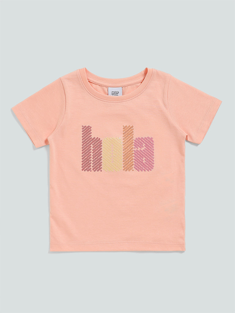 Shop HOP Kids Peach Piper Typographic T-Shirt Online – Westside