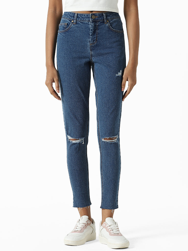 Buy LOV Light Blue Relaxed - Fit Mid - Rise Jeans from Westside