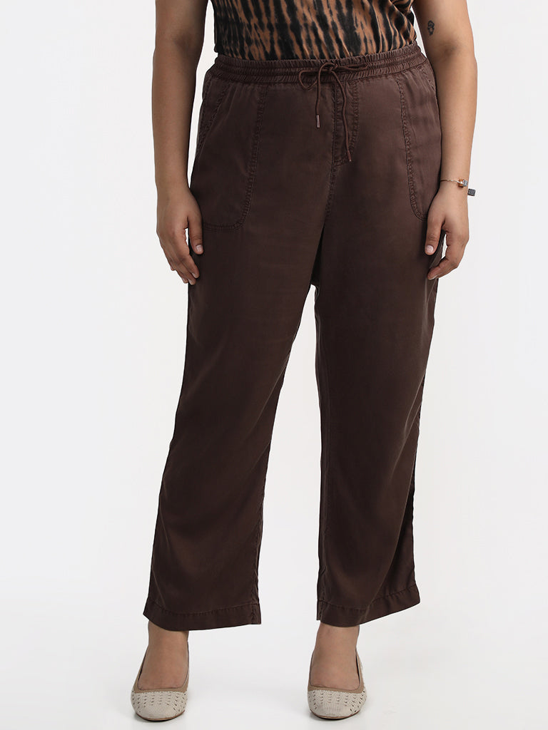 Buy Wardrobe by Westside Tan Bootcut Brina Pants Online at best price at  TataCLiQ