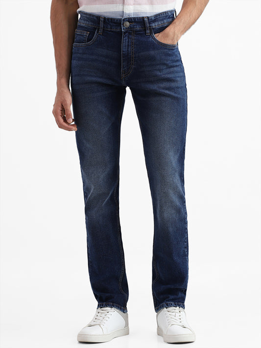 WES Casuals Blue Slim - Fit Mid - Rise Jeans