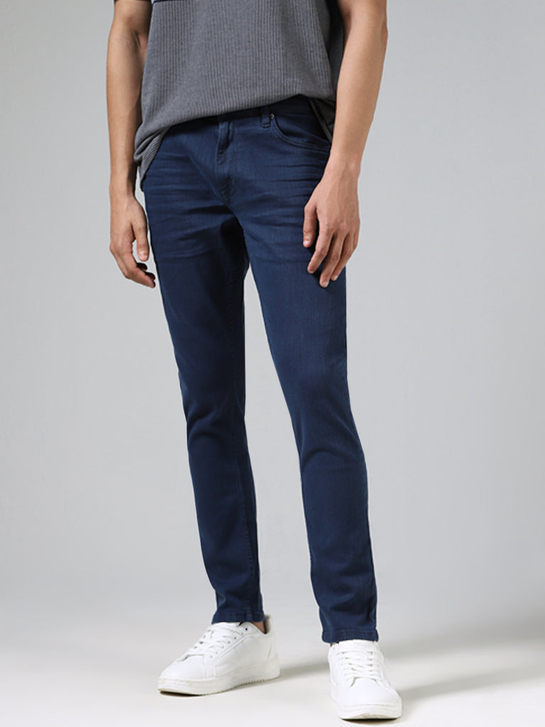 WES Casuals Solid Grey Denim Slim - Fit Mid - Rise Jeans