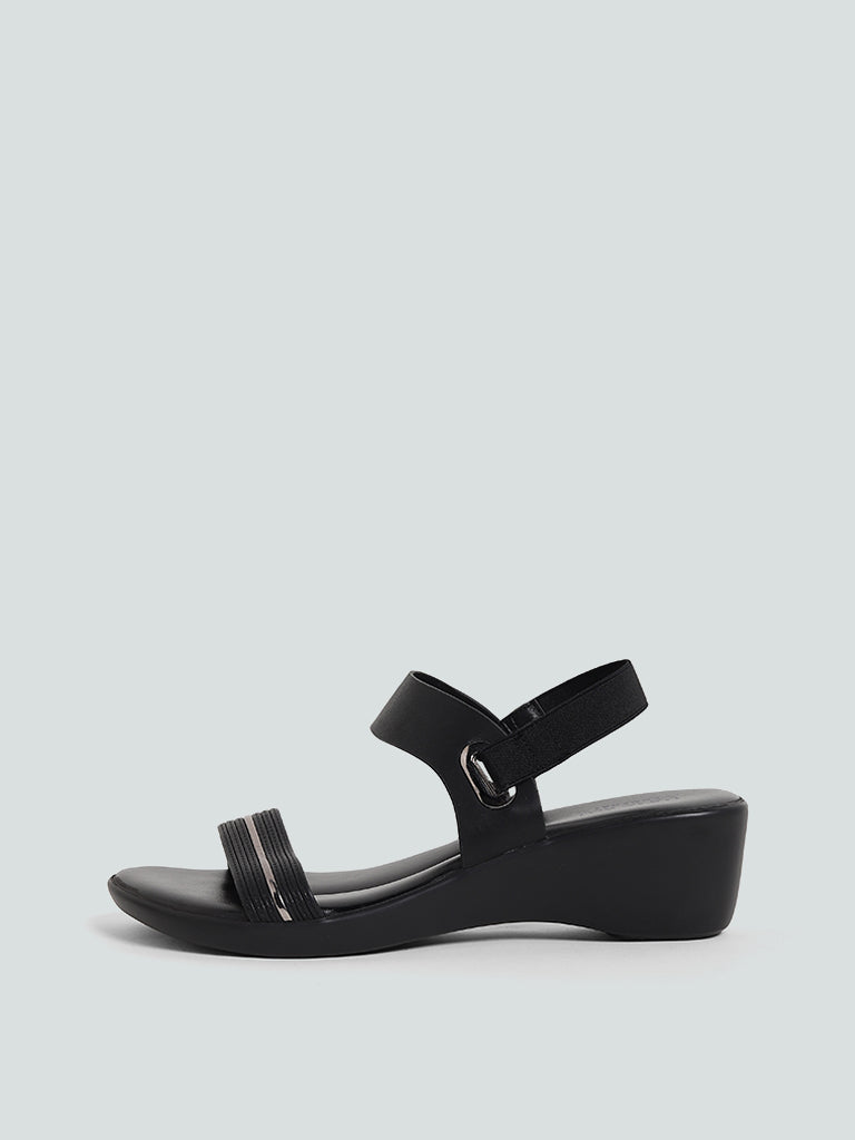 Black slingback wedge discount sandals