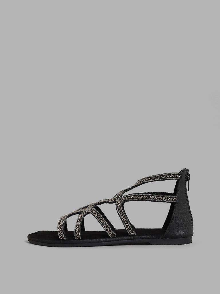 Buy Rosmok Womens Casual Flat Sandal-Black Online at Best Prices in India -  JioMart.