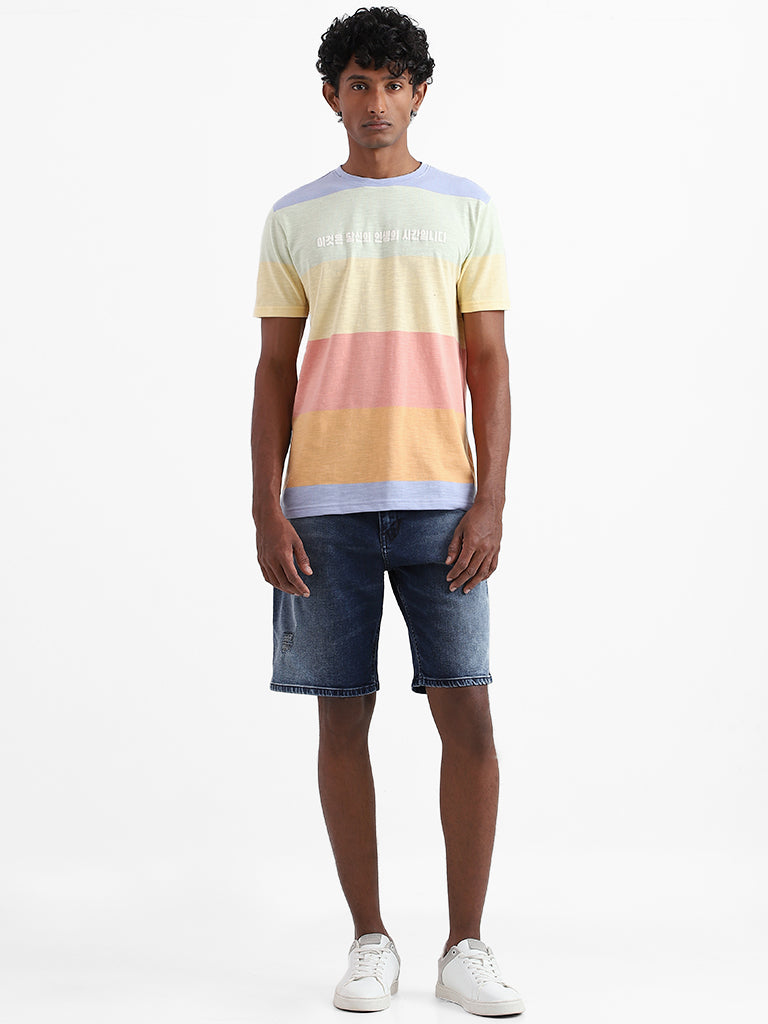 Nuon Multicolored Block Color Slim Fit T-Shirt