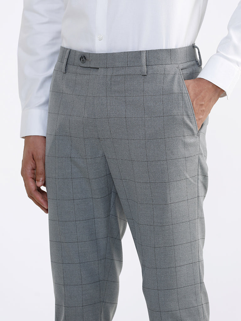 Only tie waist straight leg trouser in grey check | ASOS | Formal pants  women, Hoodie fashion, Checked trousers