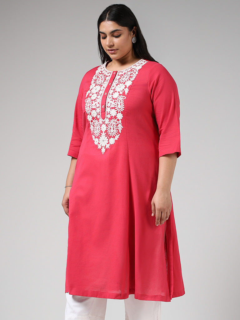 IshDeena Indian Kurtis for Women Indian Style Printed Embroidered Tunics  Womens Tops Kurta (Large, Red - 0622S1ID2) - Walmart.com