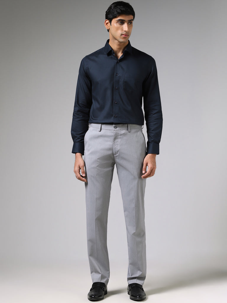 Formal Grey Textured Shirt - Artal