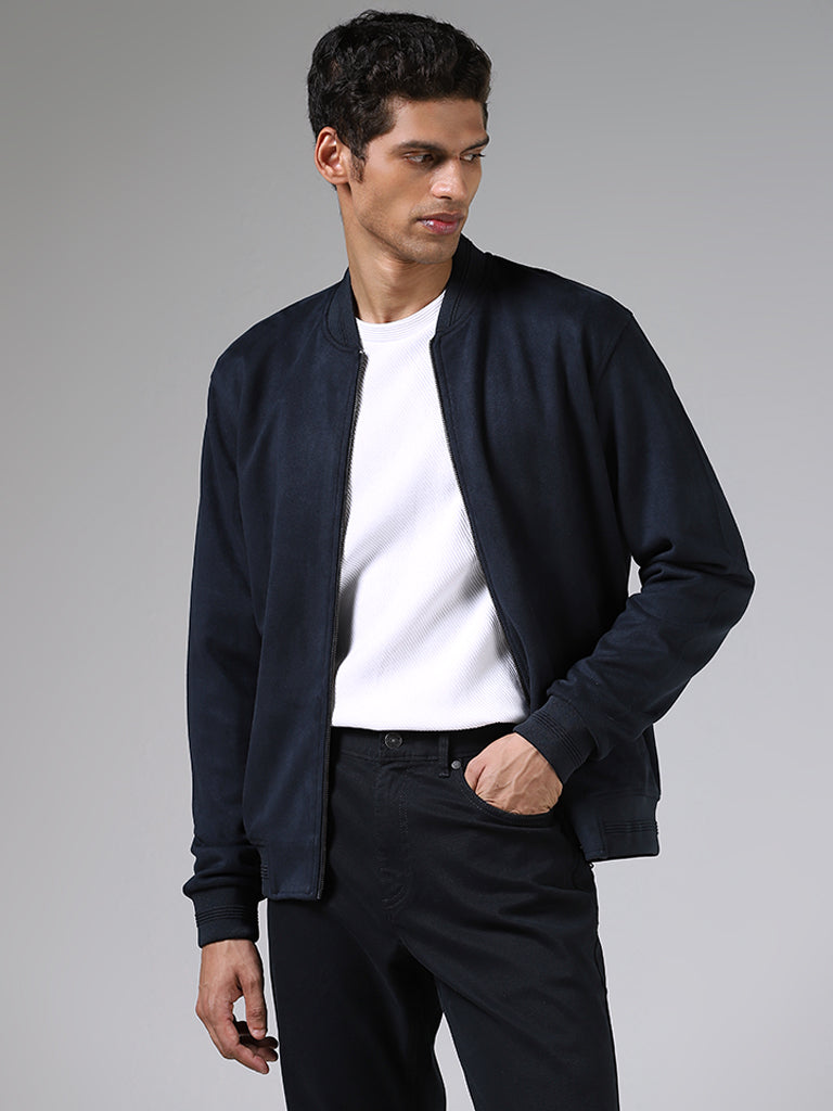 Buy Ascot Navy Relaxed-Fit Jacket from Westside