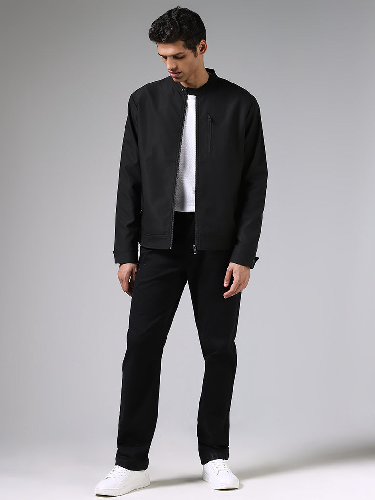 Ascot Black Relaxed Fit Polyester Jacket