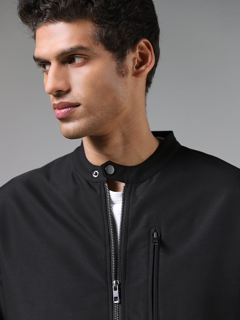 Buy LIFE Grey Solid Polyester Regular Fit Men's Jacket | Shoppers Stop