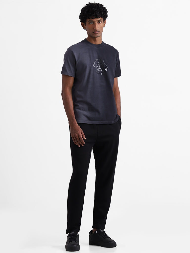 Studiofit Black Relaxed-Fit Mid-Rise Joggers