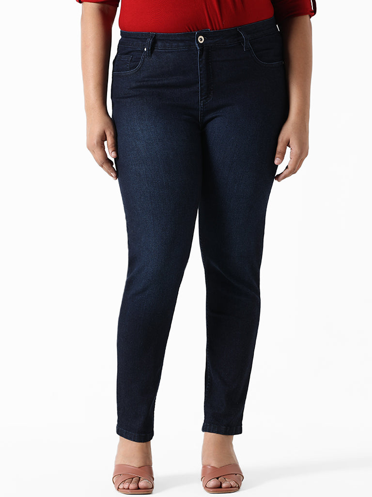 Gia Dark Blue Slim - Fit Mid - Rise Denim Jeans