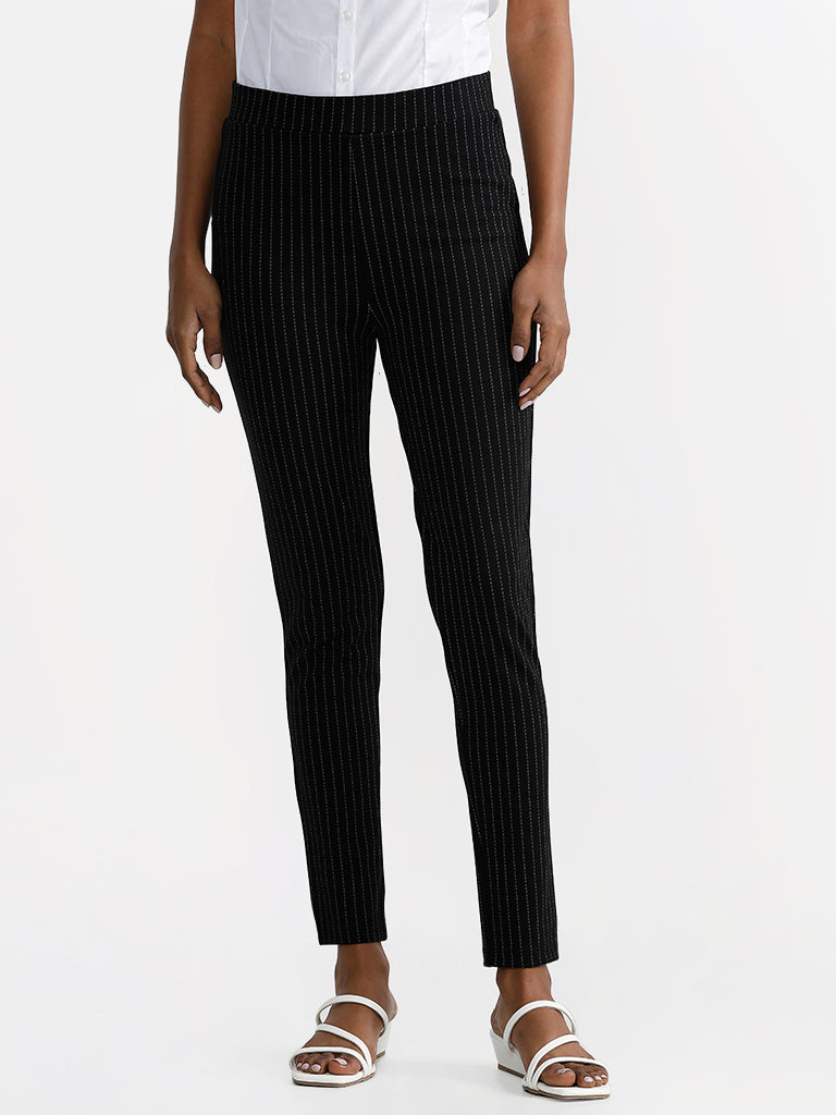 Striped ankle length store pants