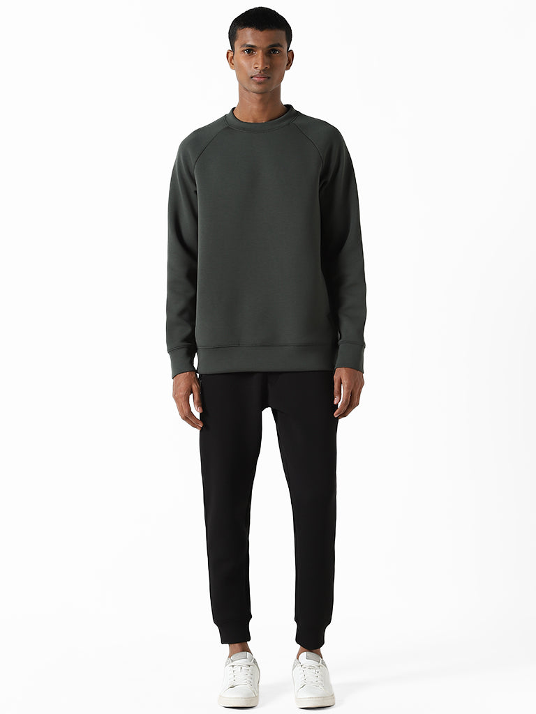 Buy Studiofit Olive Relaxed-Fit Sweatshirt from Westside