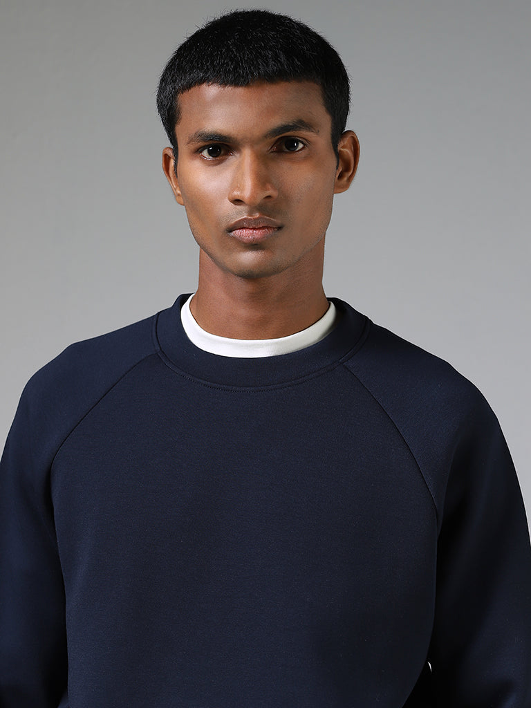 Solid best sale blue sweatshirt