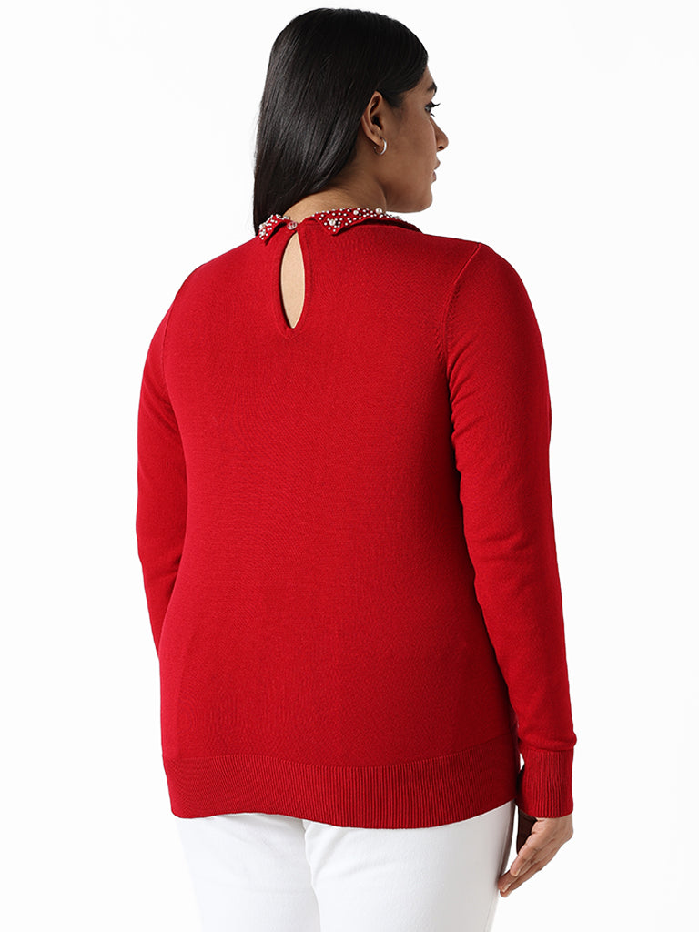 Pearl neck outlet sweater