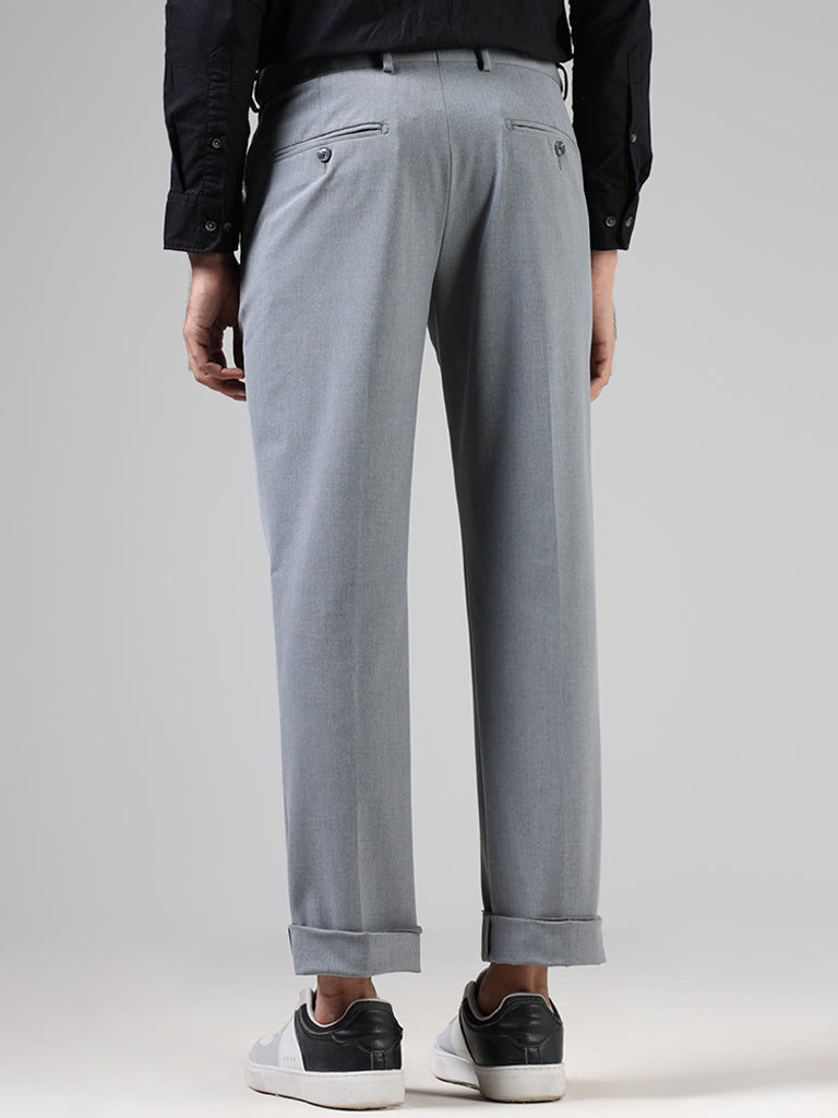 Buy Urbano Fashion Men Grey Slim Fit Solid Regular Trousers - Trousers for  Men 10810874 | Myntra