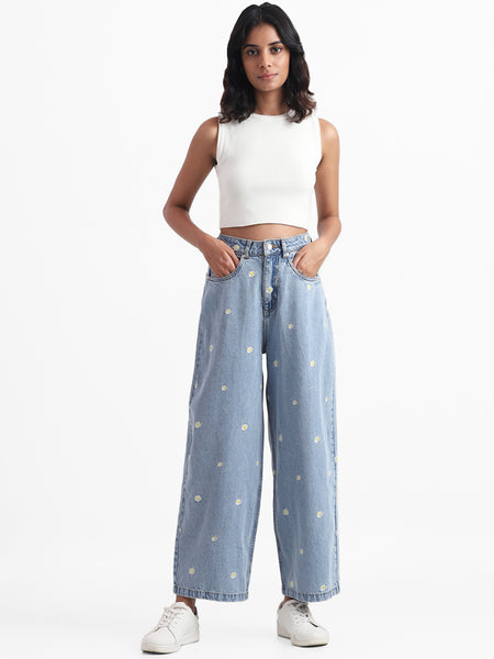 MEDM 23SS Cashew Flower Perforated Jeans-