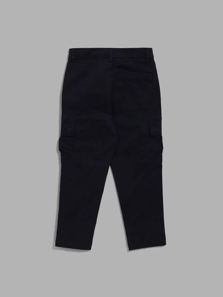 Lined cargo trousers - Navy blue - Kids | H&M IN
