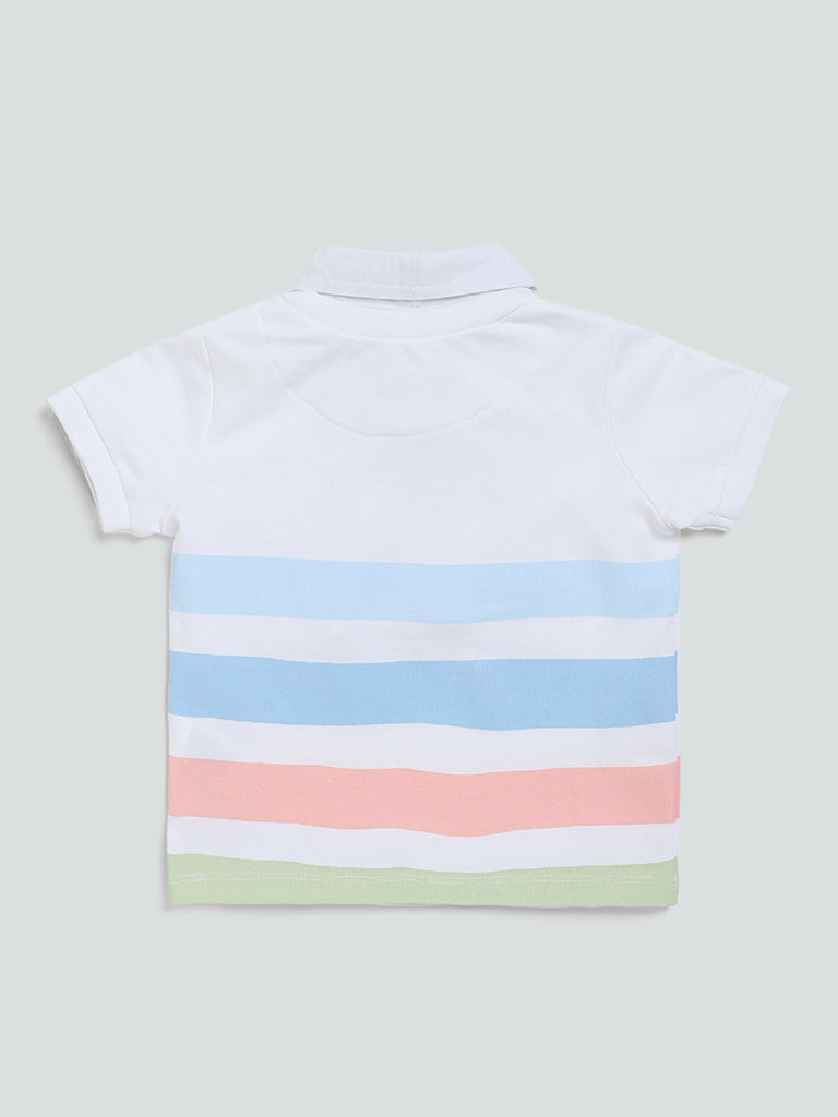Shop Y&F Striped Sky Blue T-Shirt Online – Westside