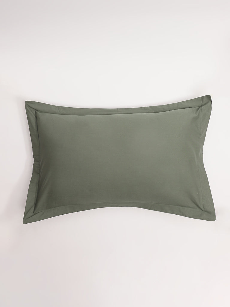 Westside Home Solid Green Pillow Cover (Set of2)