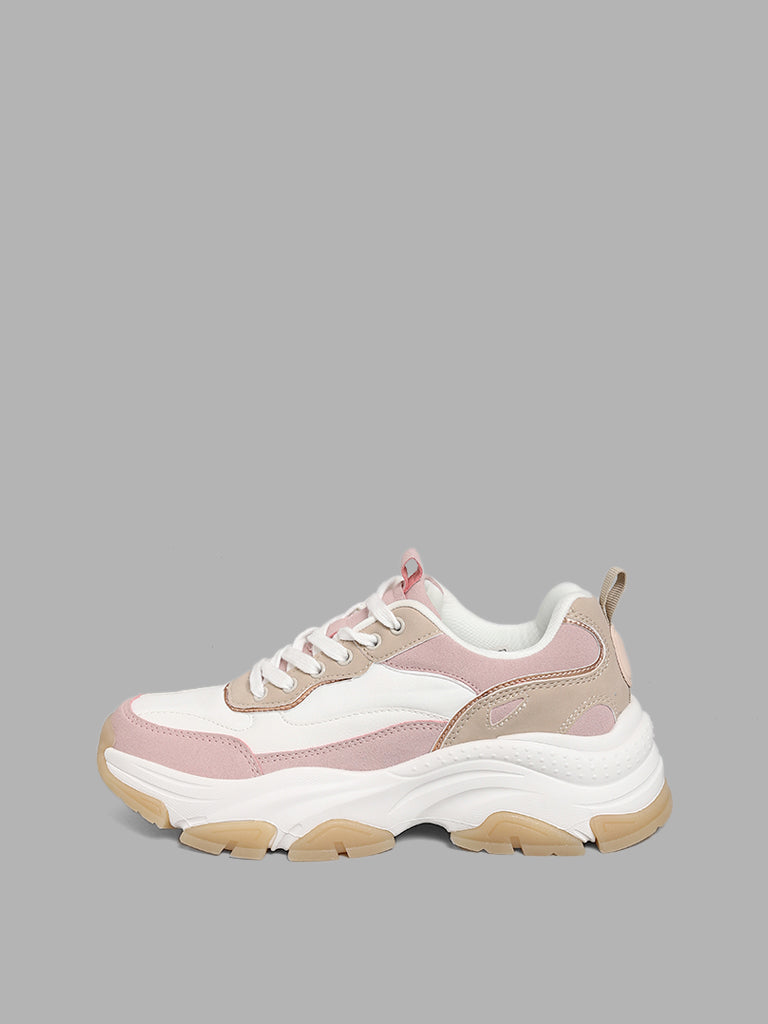 Chunky hot sale nude sneakers