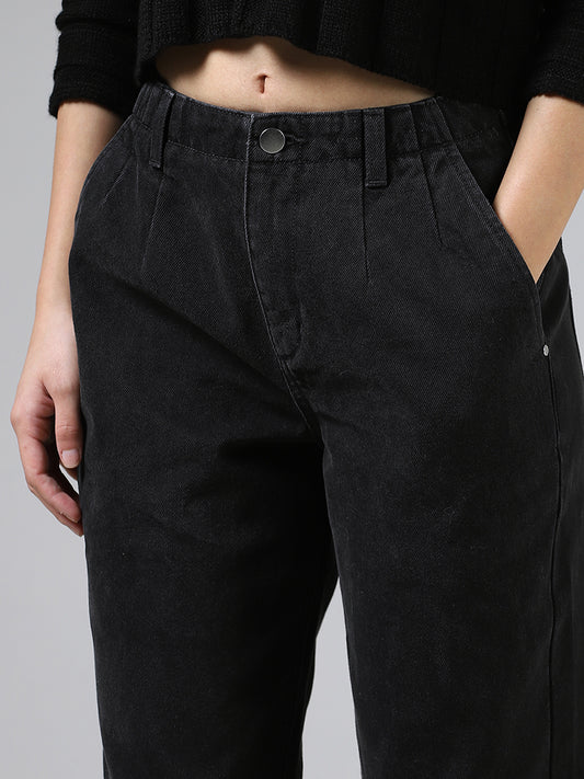 Nuon Black Mid - Rise Denim Slim - Fit Jeans
