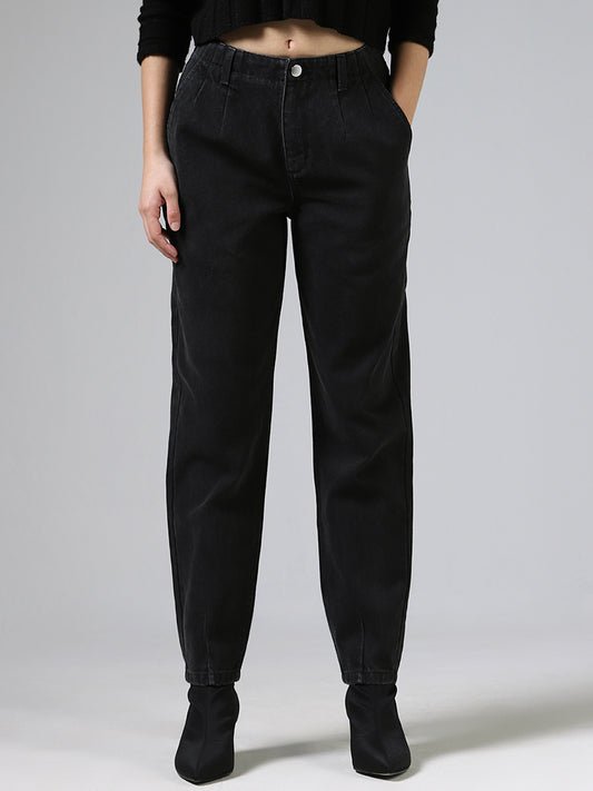 Nuon Black Mid - Rise Denim Slim - Fit Jeans