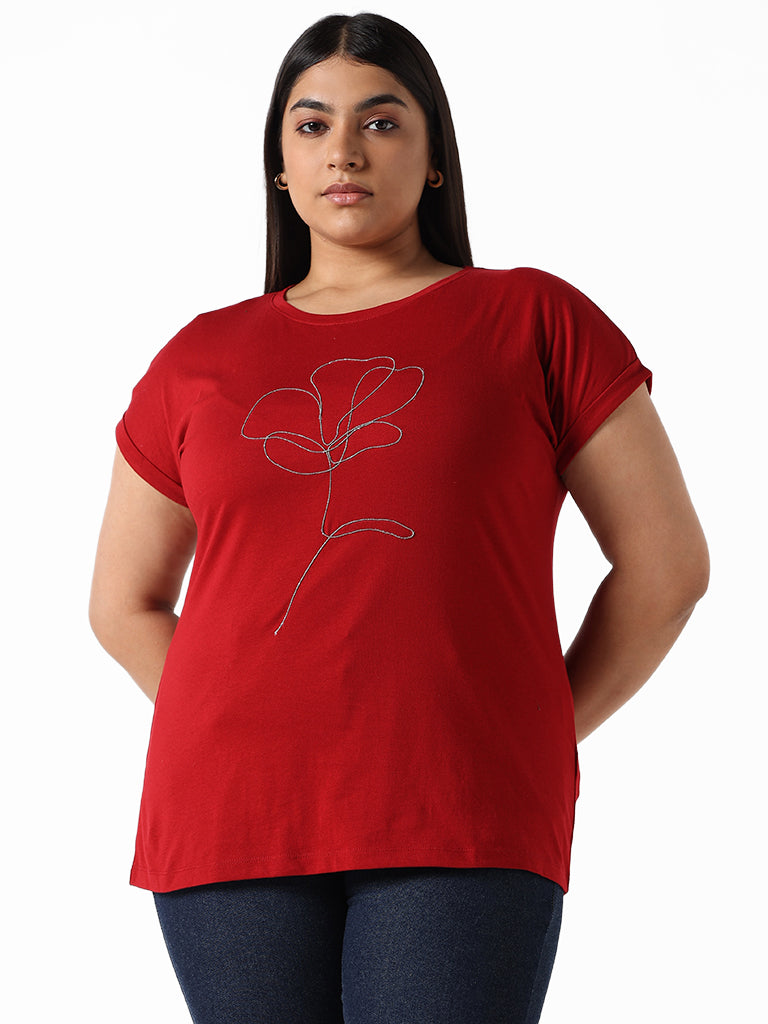 Bead-Embroidered Cotton T-Shirt - Ready to Wear