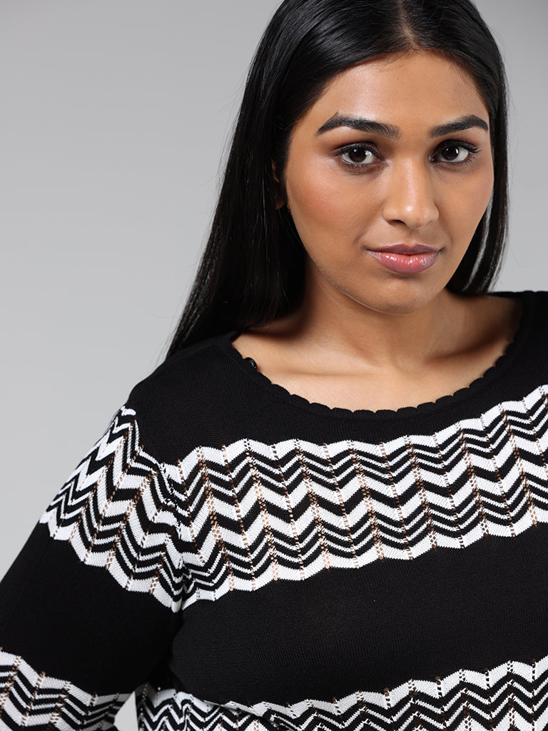 Black and on sale white chevron sweater