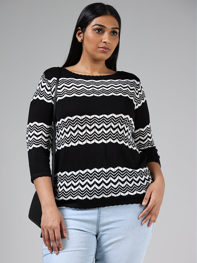 Black and on sale white chevron sweater