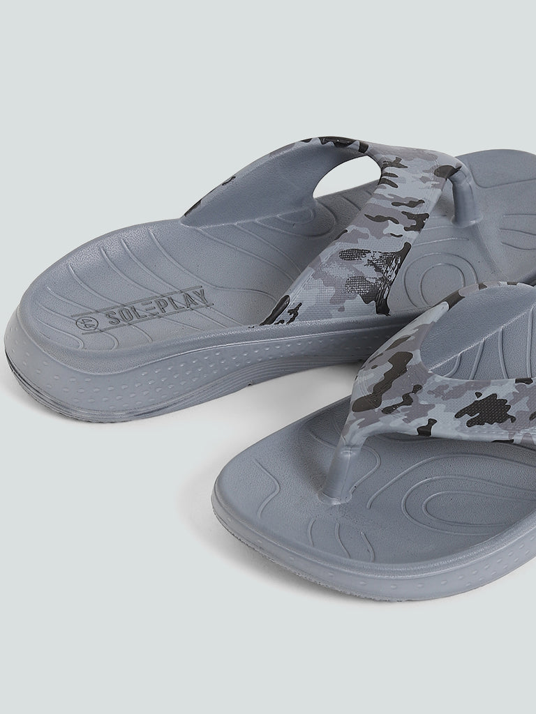 Buy SOLEPLAY Grey Camouflage Printed Flip Flop from Westside