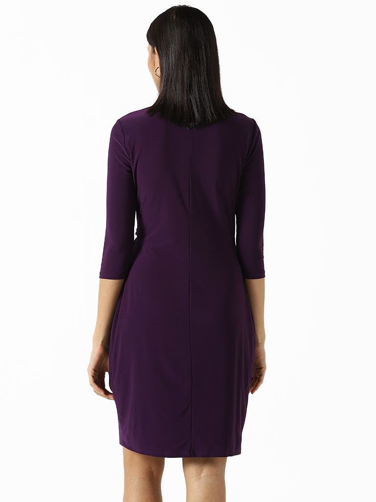 Dark purple hot sale sheath dress