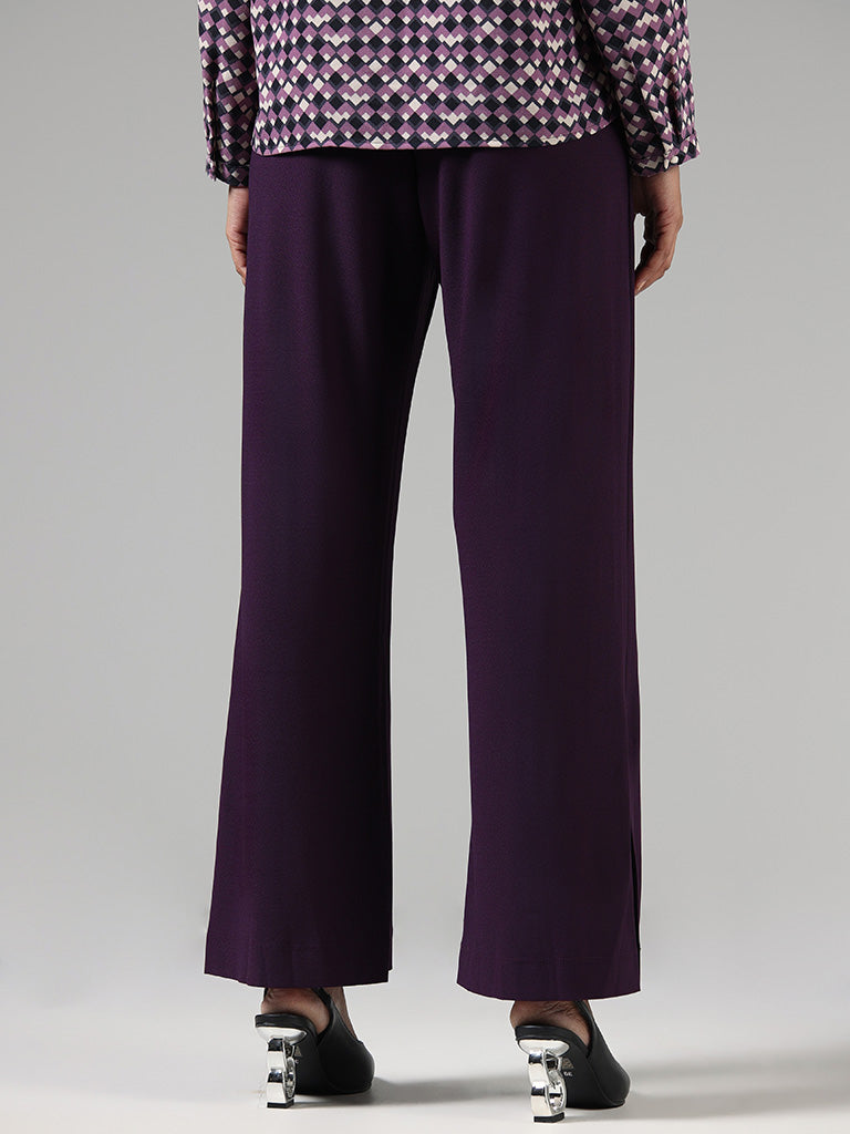 Burton Menswear Slim Fit Tuxedo Trousers In Dark Purple, $22 | Asos |  Lookastic