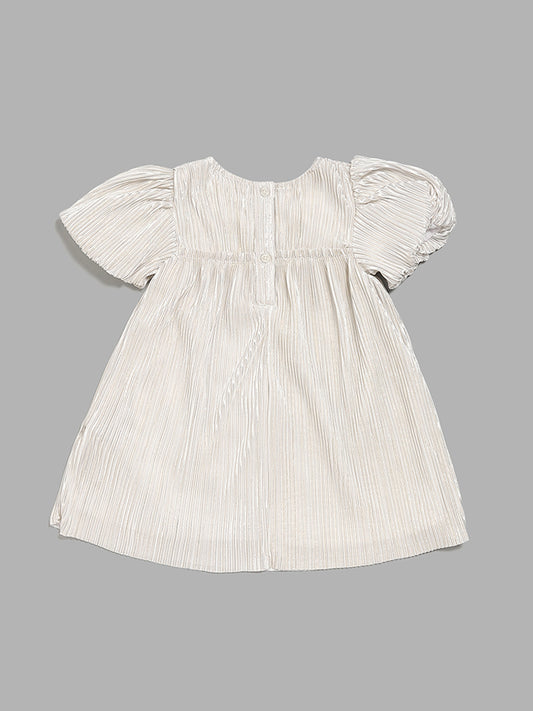 HOP Baby Silver Pleated Dress