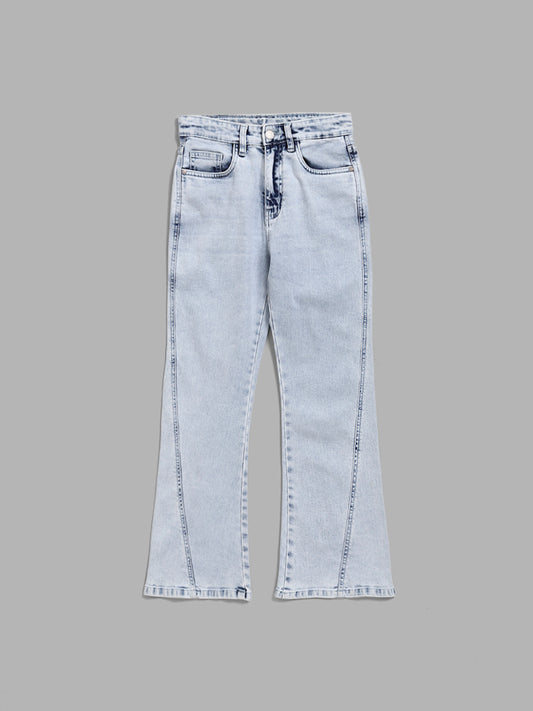 Y&F Kids Light Blue Relaxed - Fit Mid - Rise Jeans