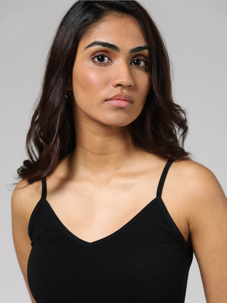 Buy Wunderlove Black Solid Camisole from Westside