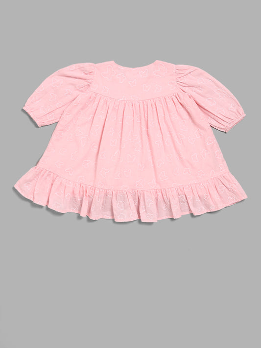HOP Baby Fit & Flare Peach Shirt Dress