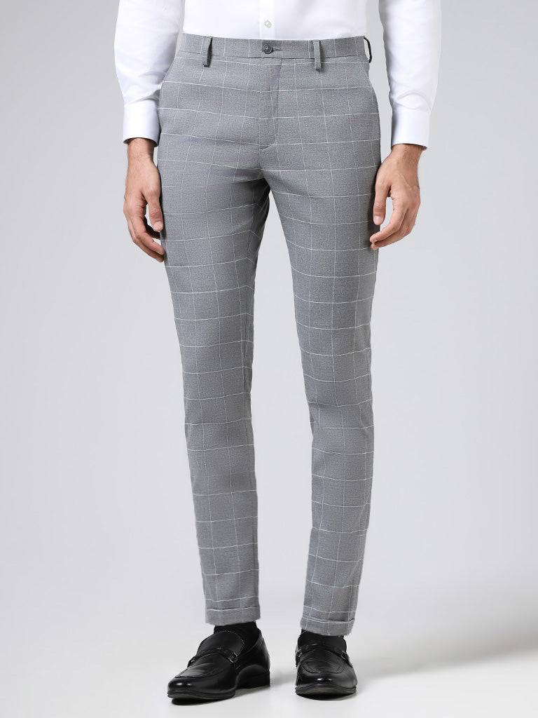 Olive Check Trousers - Selling Fast at Pantaloons.com
