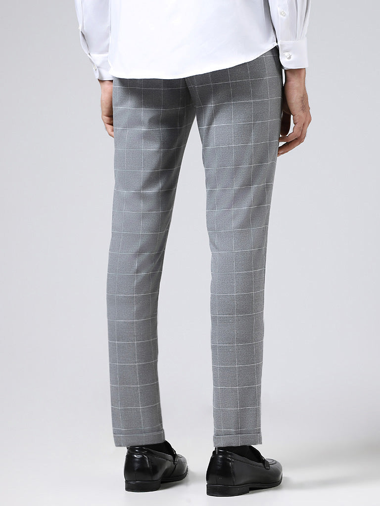 GIORGIO ARMANI SOHO Wool Check Pants (Trousers) Grey 52 | PLAYFUL