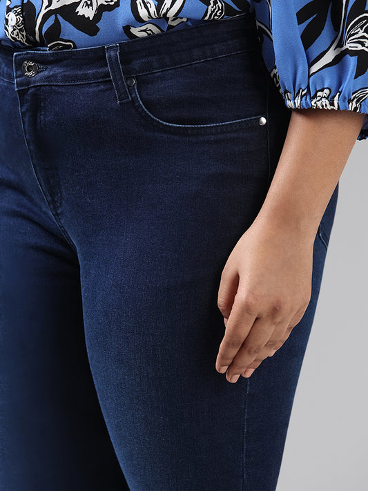 Gia Dark Blue Mid - Rise  Slim - Fit Jeans