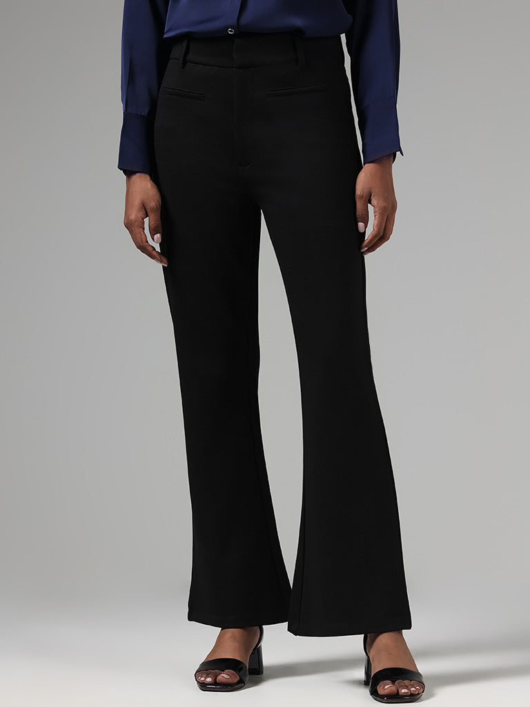 Femme Luxe high waist bootcut trouser in black | ASOS