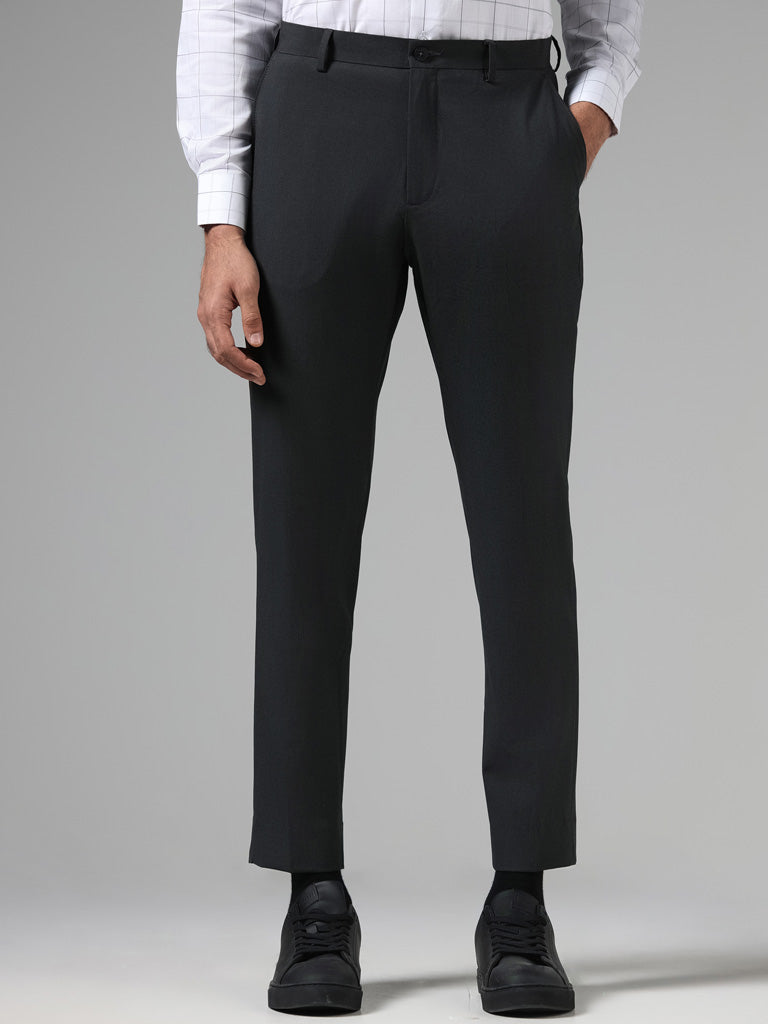 O'Connell's plain front Worsted Wool Trousers - Charcoal - Men's Clothing,  Traditional Natural shouldered clothing, preppy apparel
