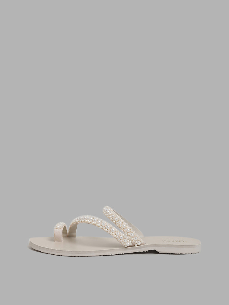 White diamante flip discount flops