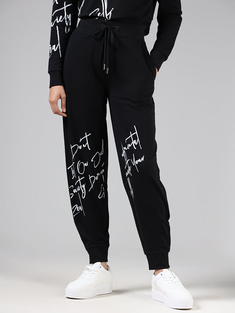Designer Black Sweatpants For Women 2023 Fashion Letter Printed