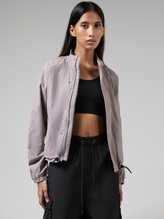Studiofit Lilac Snap-Buttoned & Zipper Jacket